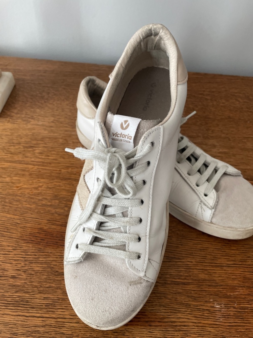 Veja White and Beige Women Sneakers